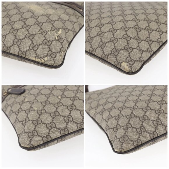 GUCCI GG Supreme Shoulder Bag PVC Beige Gold - Picture 16 of 16